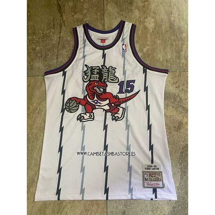 Vince Carter NO 15 Camiseta Toronto Raptors Mitchell & Ness 1998-99 Blanco2